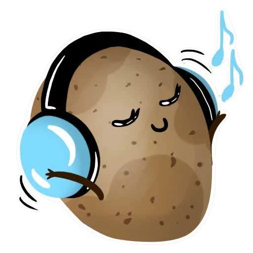 Tater sticker 020: headphones on, world off