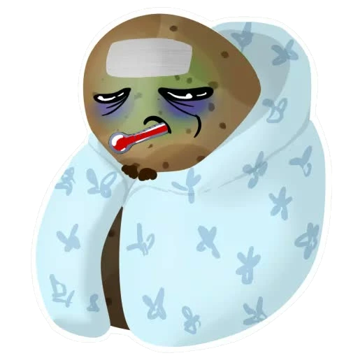 Tater sticker 023: unwell, but wrapped